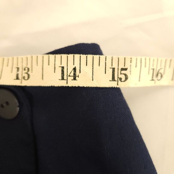 VTG Talbots Women 14 Navy Blue Pencil Knee Length Viscose Linen Skirt USA Made - Picture 4 of 5